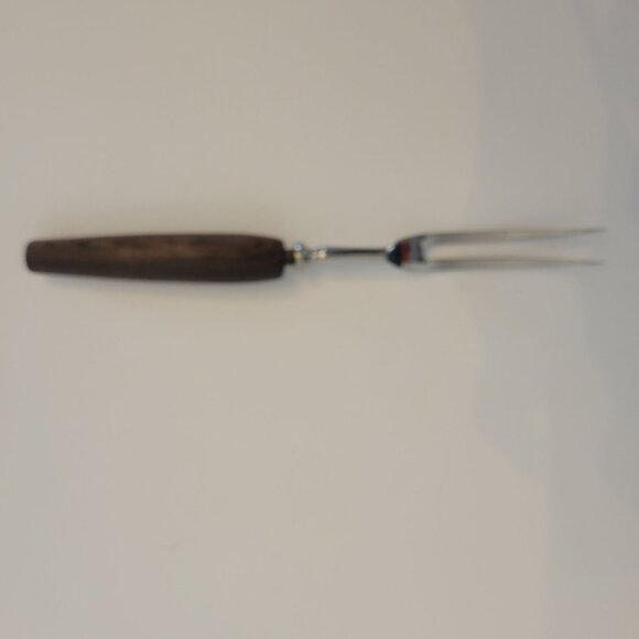 Vintage Carving Fork With Wooden Handle & Stainless Steel Prongs - Picture 1 of 5